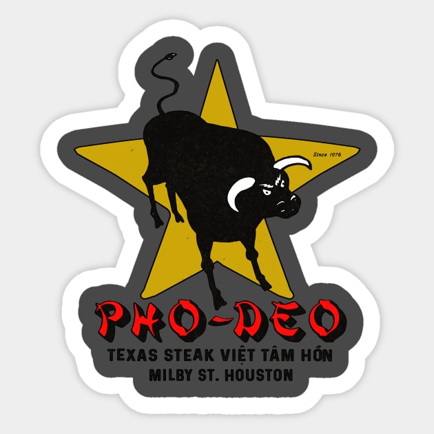 Vintage Texas Pho BBQ Sticker by Kujo Vintage